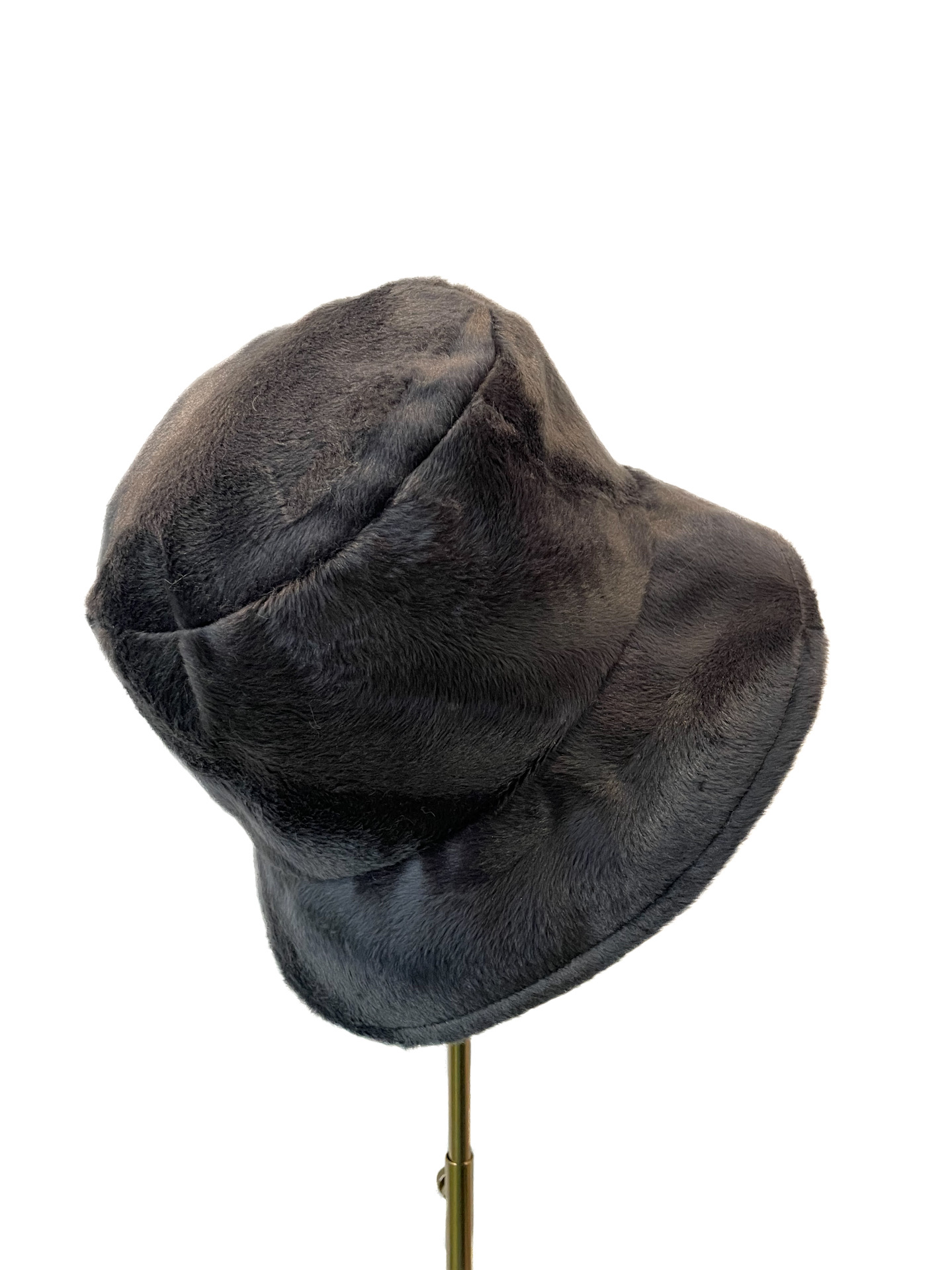 Bucket hat, dark grey faux fur 57cm - Image 3