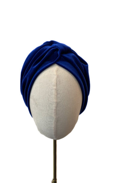 Turban Cassie, electric blue velvet M (58-60cm)