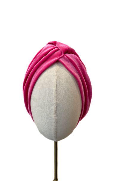 Turban Cassie, pink velvet M (58-60cm)