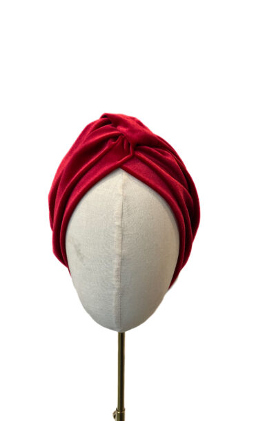Turban Cassie, red velvet M (58-60cm)