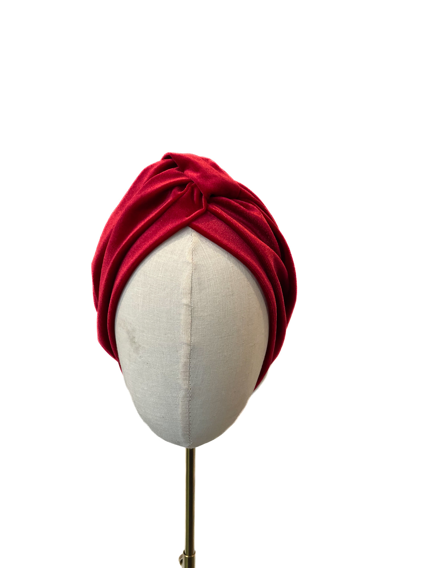 Turbaani Cassie, punainen sametti M (58-60cm)