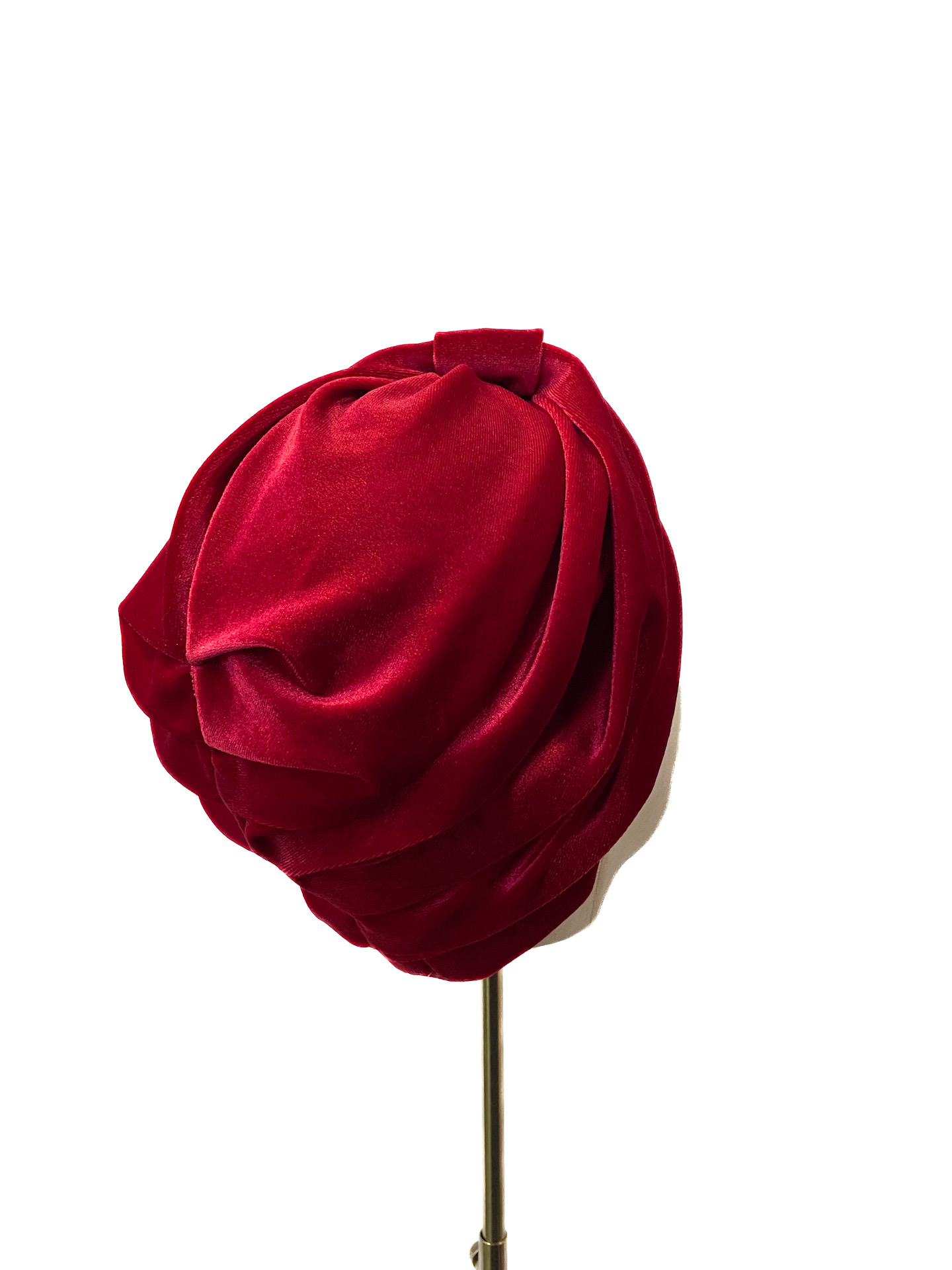 Turbaani Cassie, punainen sametti M (58-60cm) - Image 3