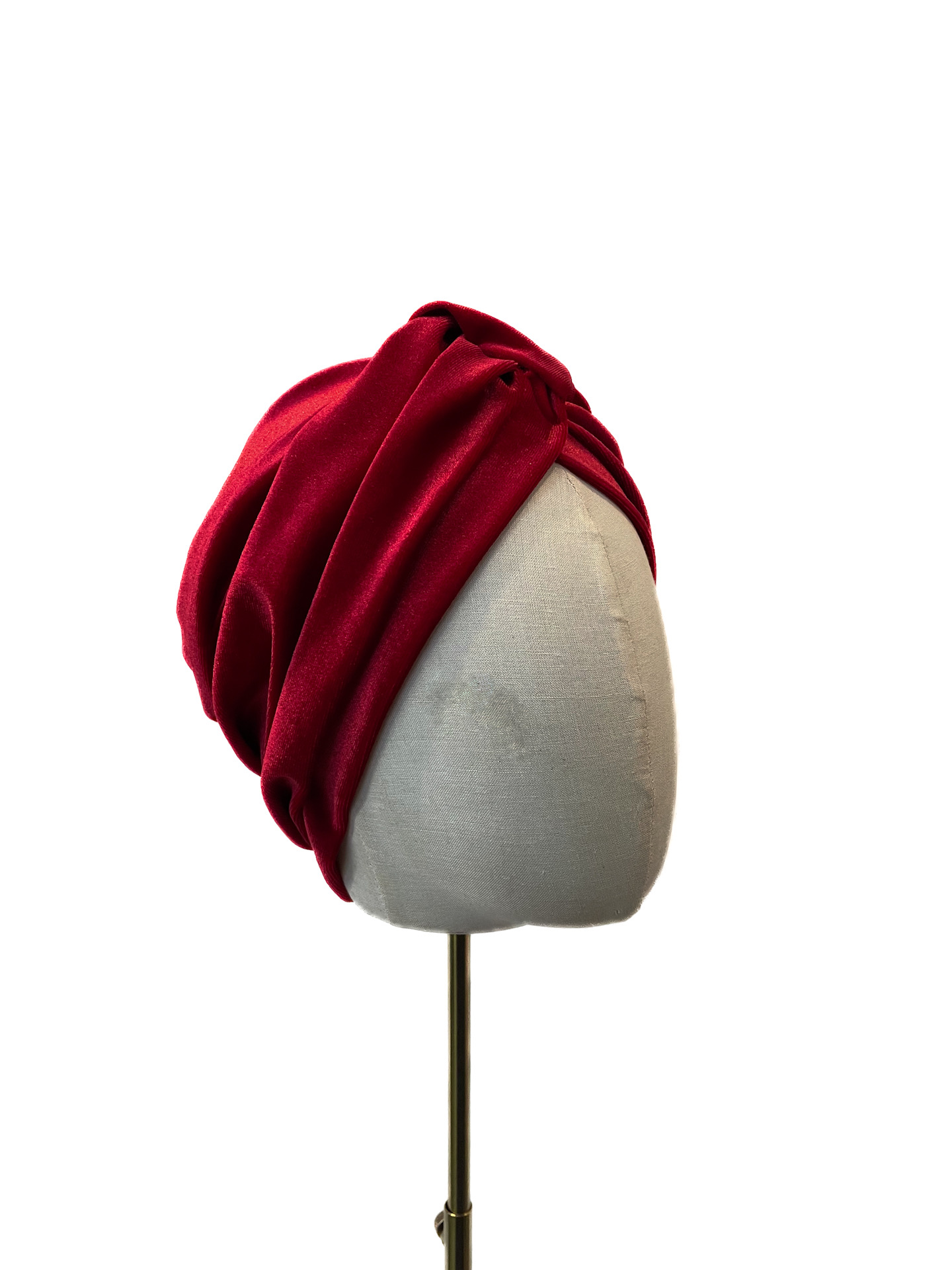 Turbaani Cassie, punainen sametti M (58-60cm) - Image 2