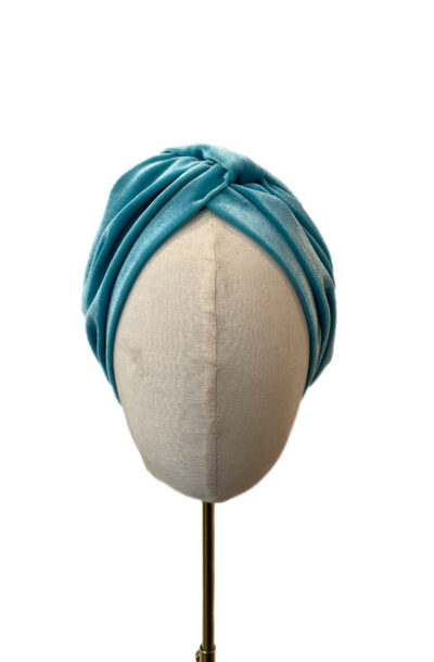 Turban Cassie, turquoise velvet