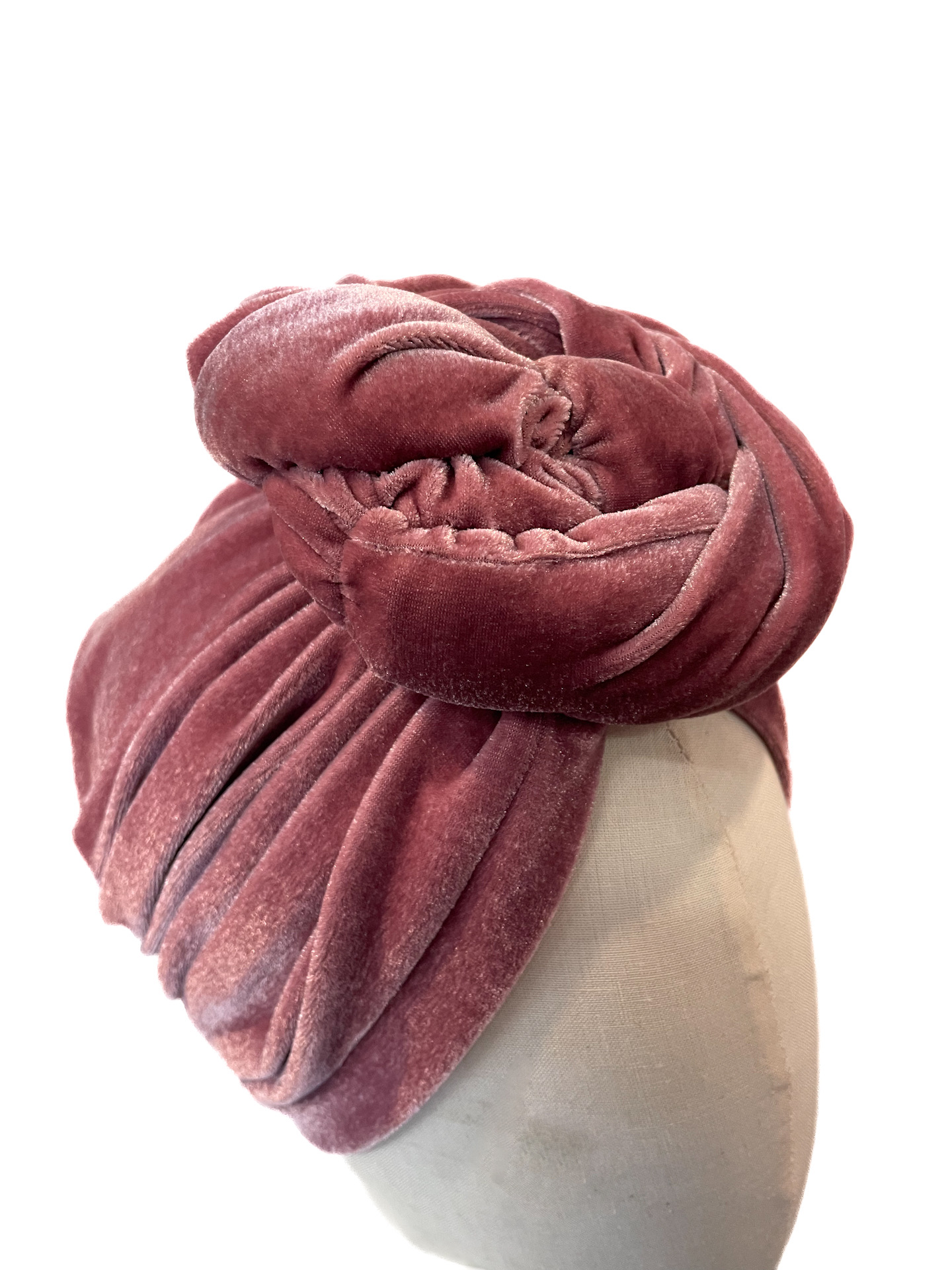 Turban Greta, baby pink velvet - Image 4