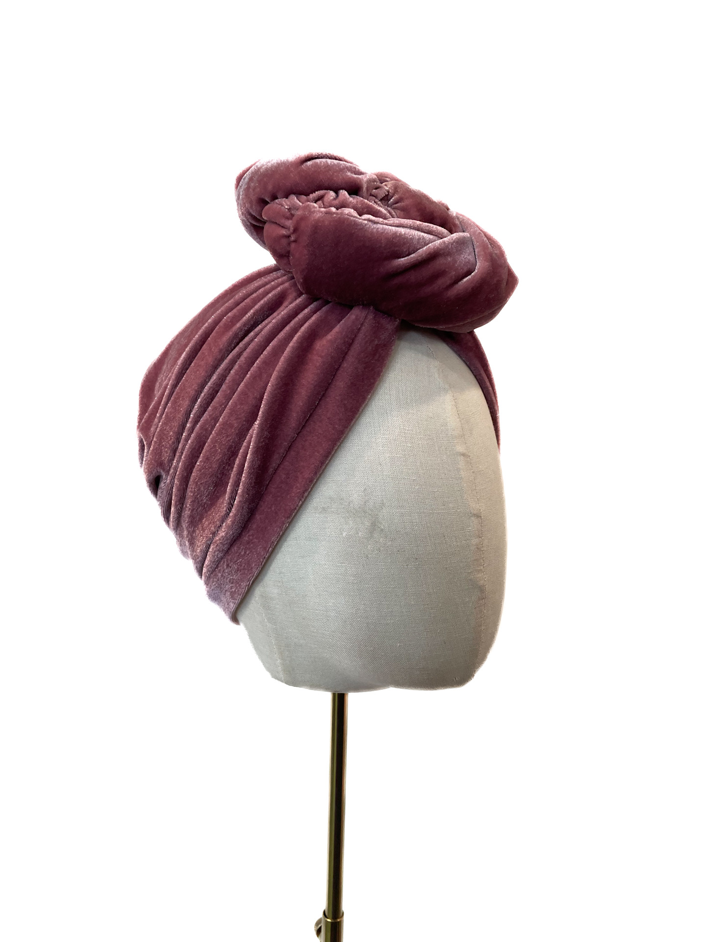 Turban Greta, baby pink velvet - Image 2