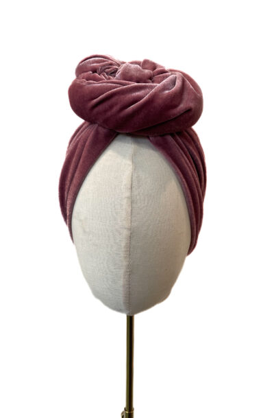 Turban Greta, baby pink velvet
