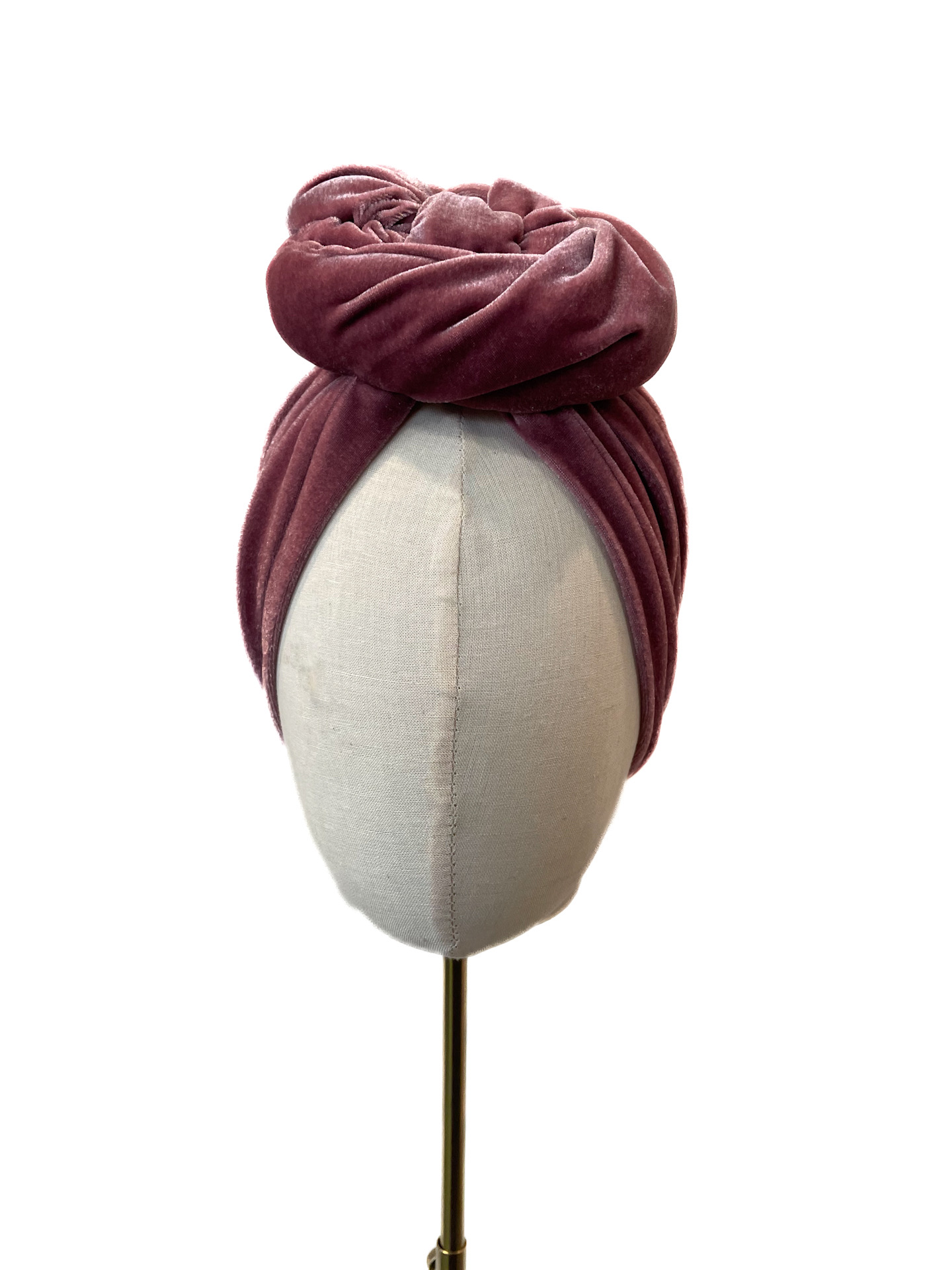 Turban Greta, baby pink velvet