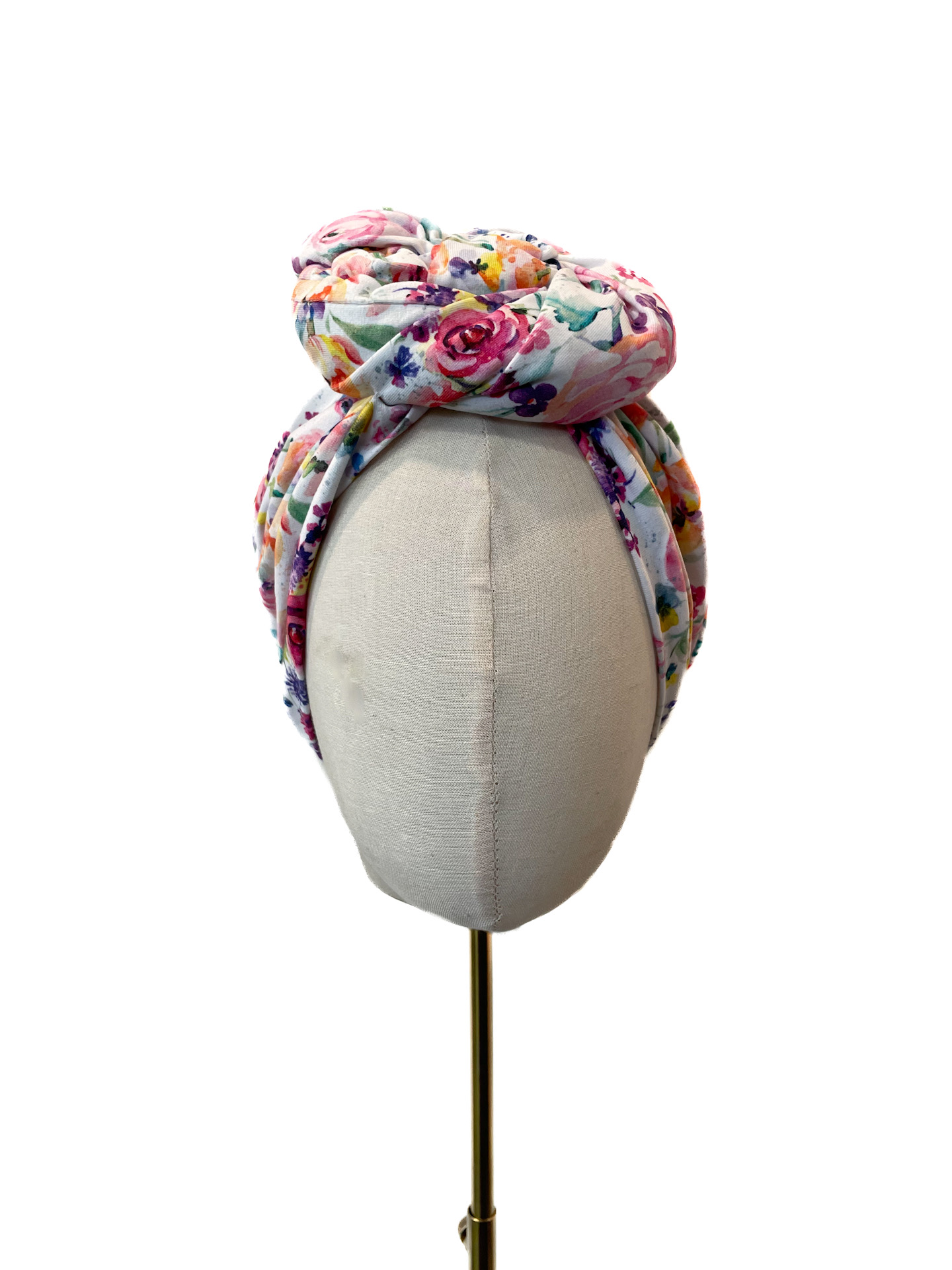 Turbaani Greta, kukkakuosinen trikoo M (58-60cm)