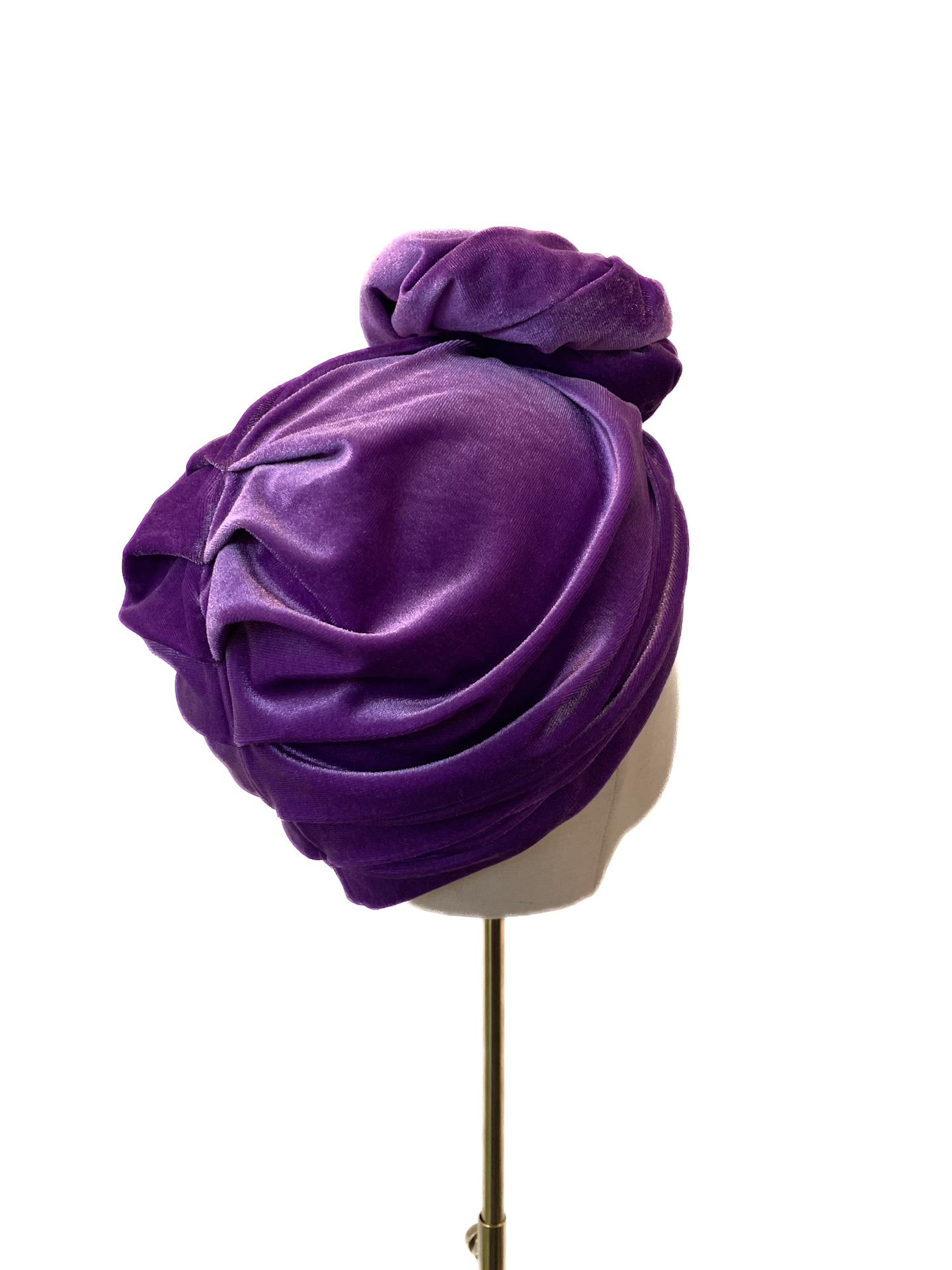 Turban Greta, purple velvet S (55-57cm) - Image 3