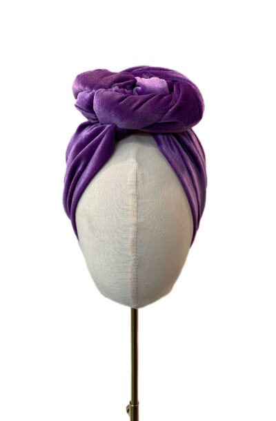 Turban Greta, purple velvet S (55-57cm)