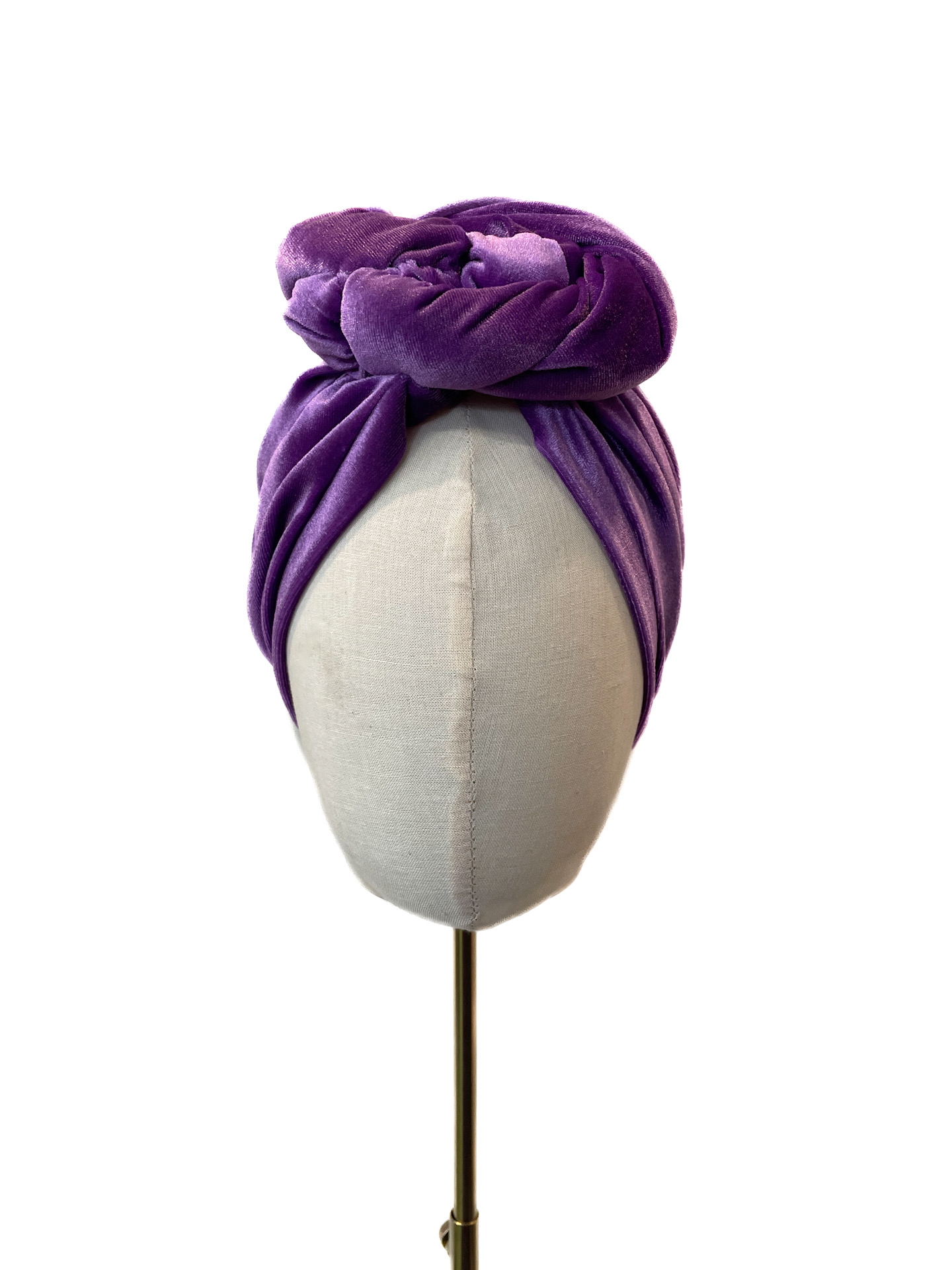 Turban Greta, purple velvet S (55-57cm)
